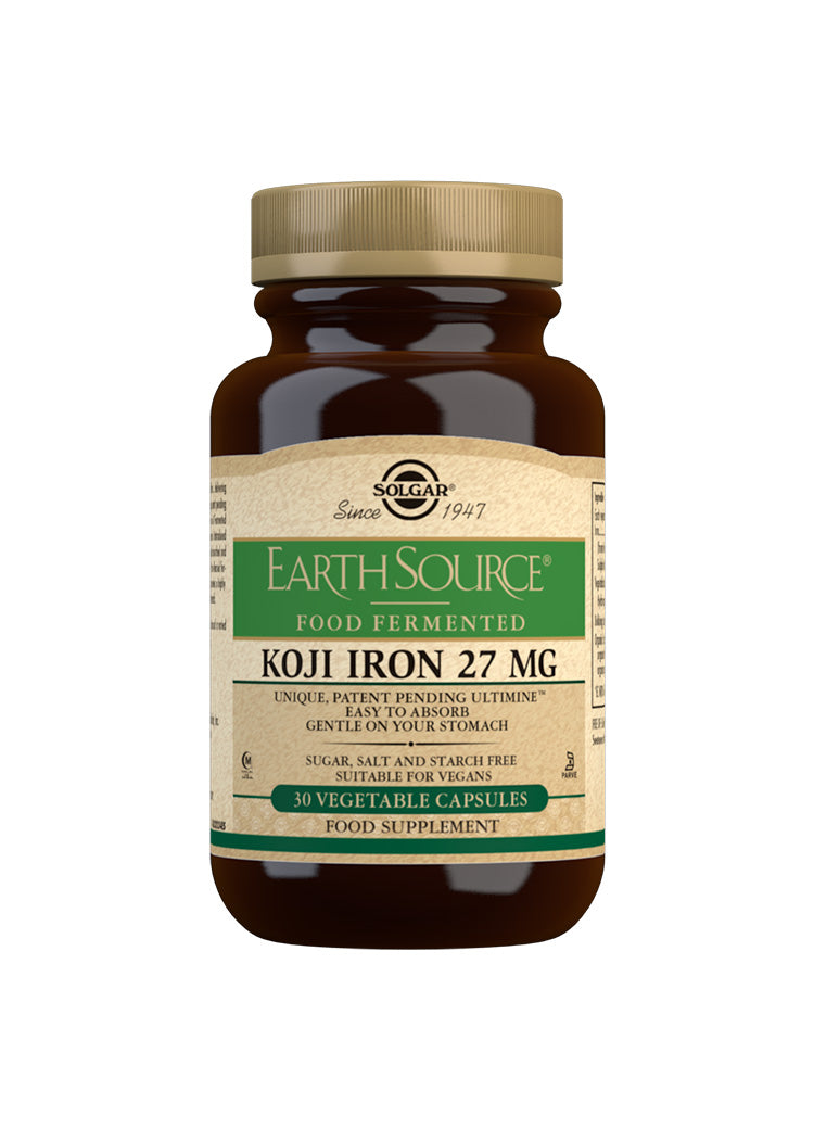 Earth Source® Koji Iron Food Fermented 27 mg - 30 Cápsulas vegetales