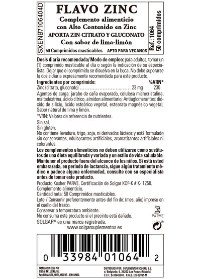 Flavo-Zinc - 50 Comprimidos masticables