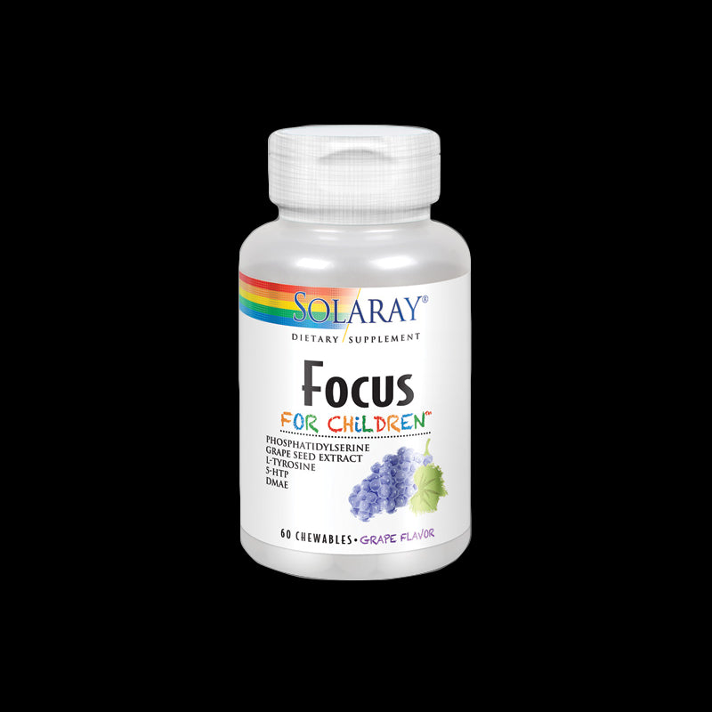 Focus for children™-60 comprimidos masticables. Sabor uva