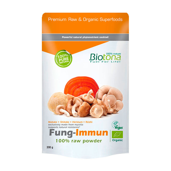 Fung-inmun (maitake, shiitake, hericium, reishi) polvo superfoods bio 200g Biotona