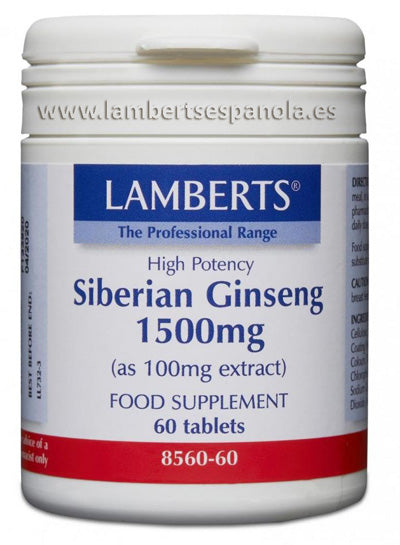 Ginseng Siberiano 1500 mg como extracto estandarizado