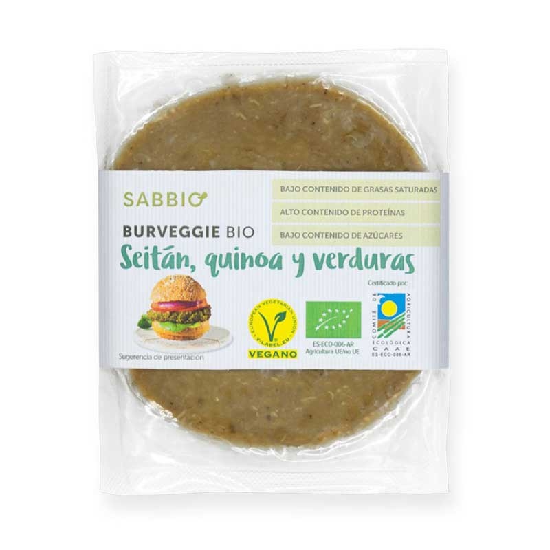 Hamburguesa seitan quinoa verduras Bio 160g SABBIO