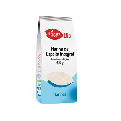 HARINA DE ESPELTA INTEGRAL BIO, 500G - EL GRANERO INTEGRAL - masquedietasonline.com 