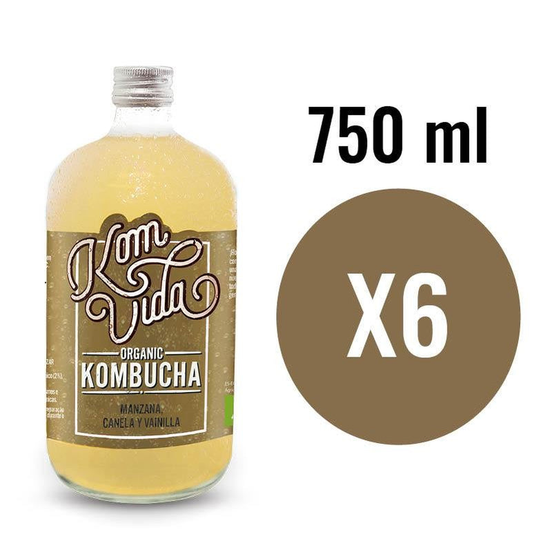 Kombucha Manzana, canela y vainilla Bio 6x750ml Komvida