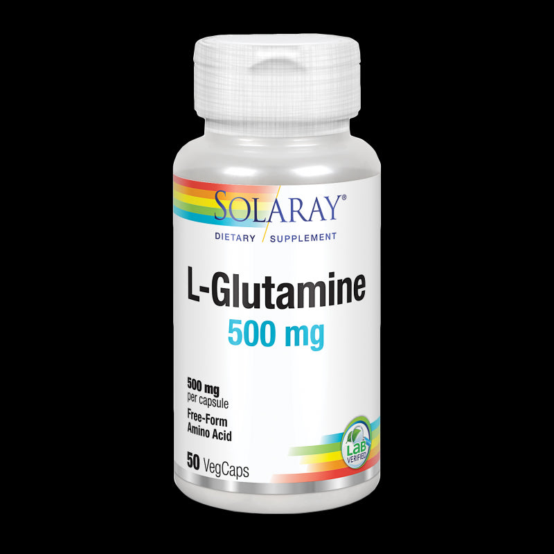 L-Glutamine 500 mg- 50 VegCaps. Sin gluten. Apto para veganos