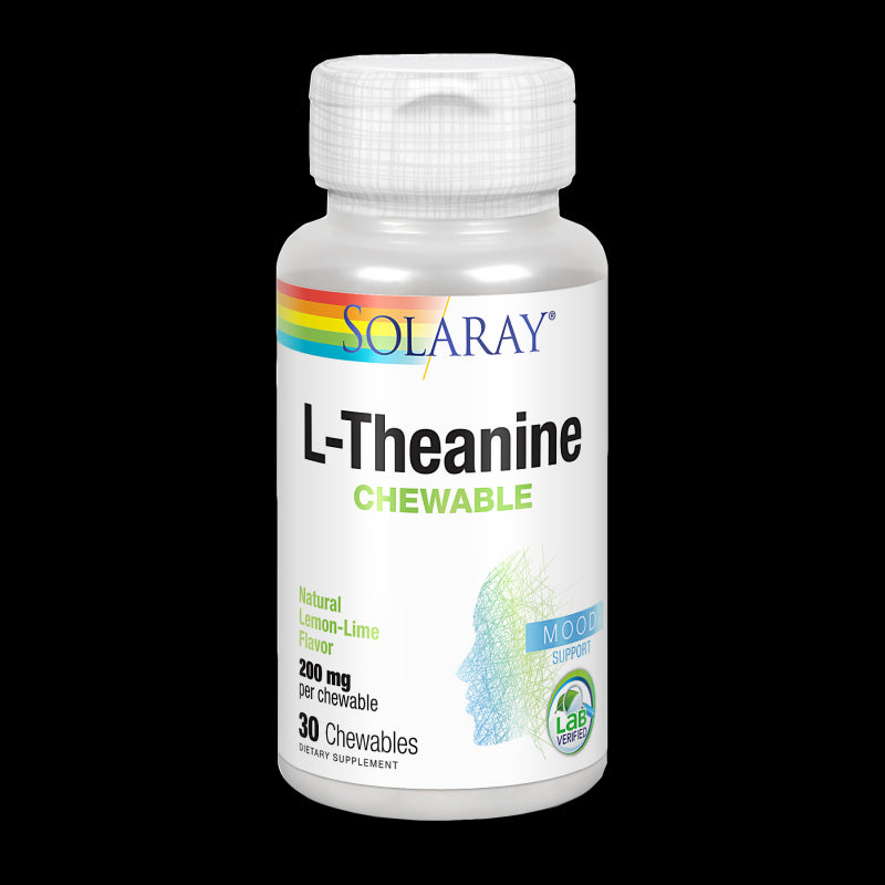 L-Theanina 200 mg- 30 comprimidos mastic. Sabor lima- limón.Sin azucar. Apto para veganos