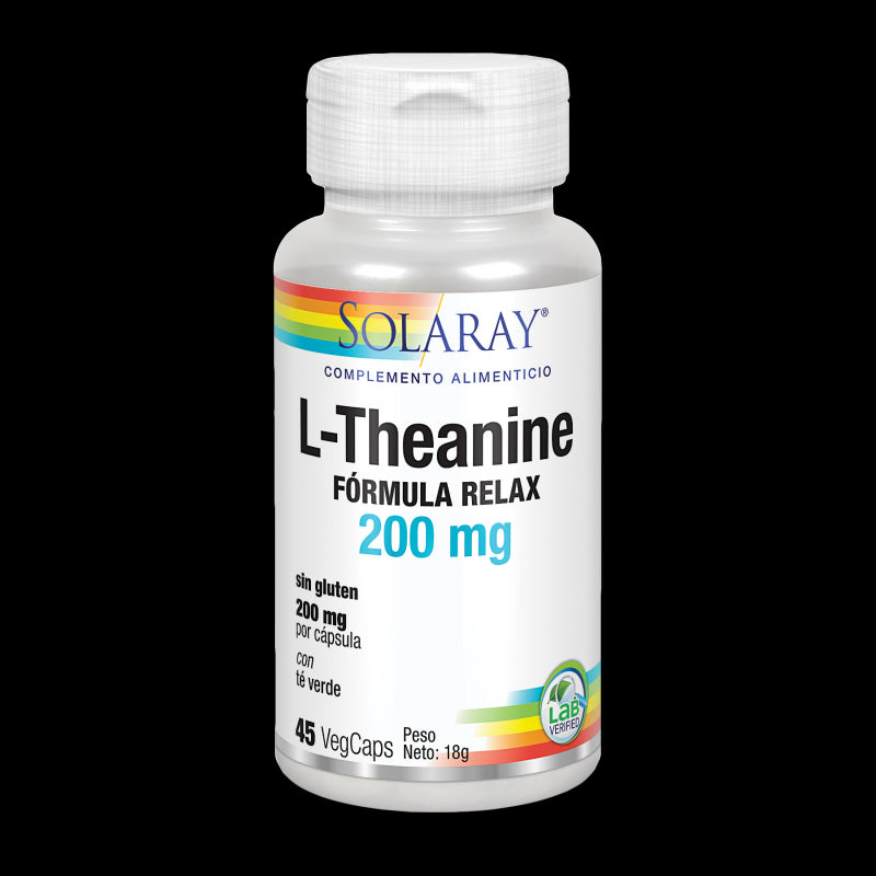 L-Theanine 200 mg- 45 VegCaps. Sin gluten. Apto para veganos