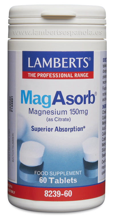 MagAsorb®. Citrato de Magnesio 150 mg, más absorción 60 tabletas