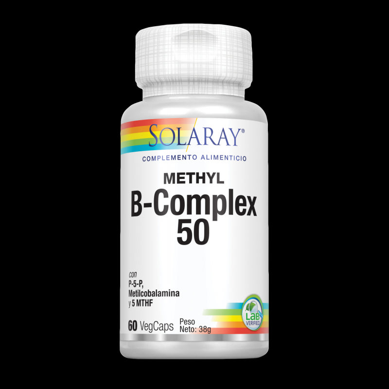 Methyl B-complex 50- 60 VegCaps. Sin gluten. Apto para veganos
