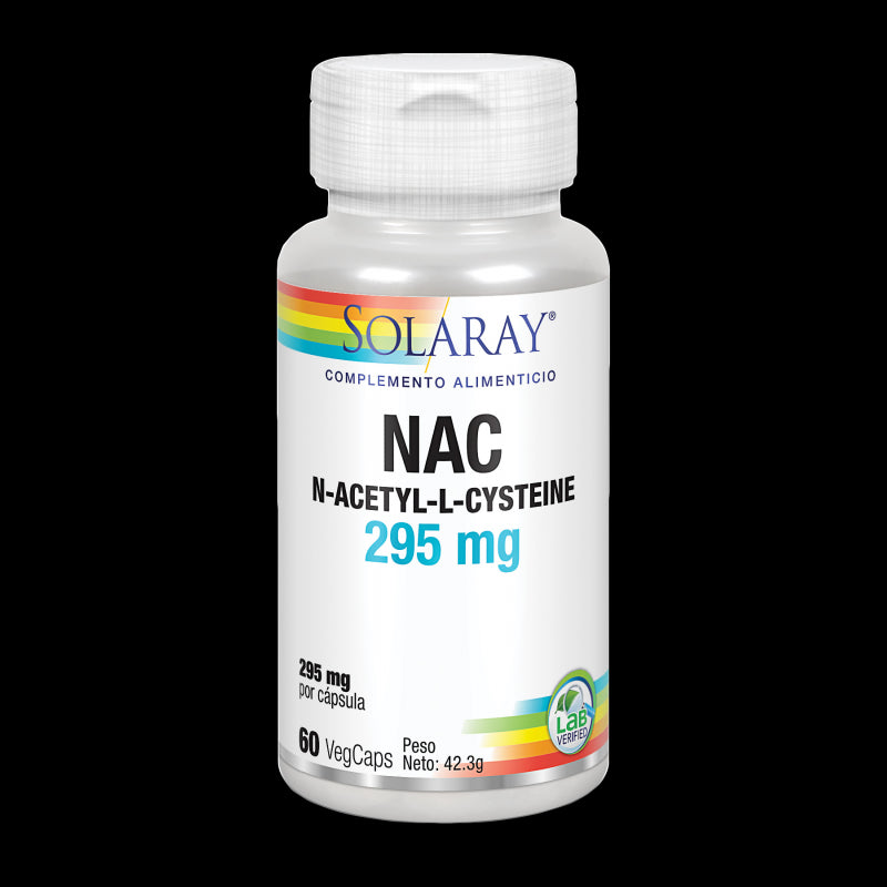 NAC-295 mg- 60 VegCaps. Sin gluten. Apto para vegetarianos