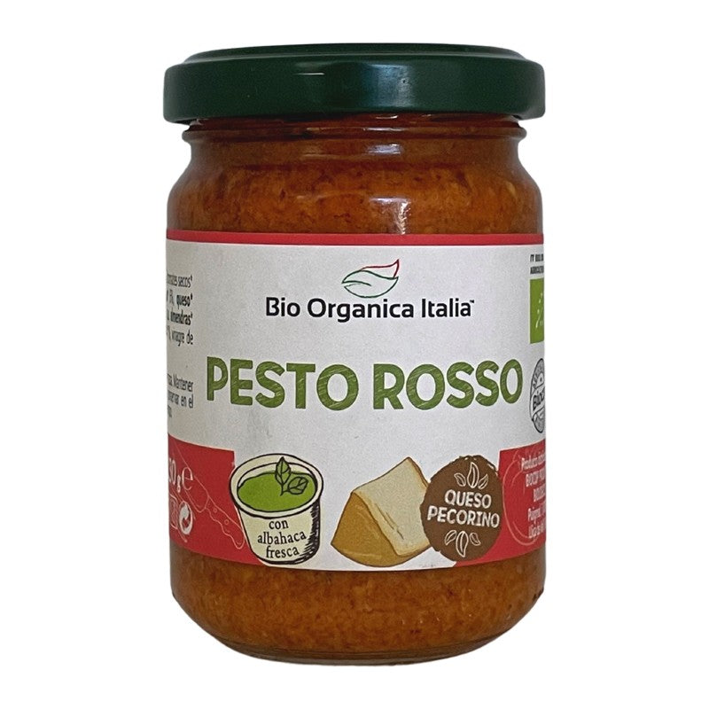 Pesto rosso con pecorino y almendras Bio 130g Organica Italia