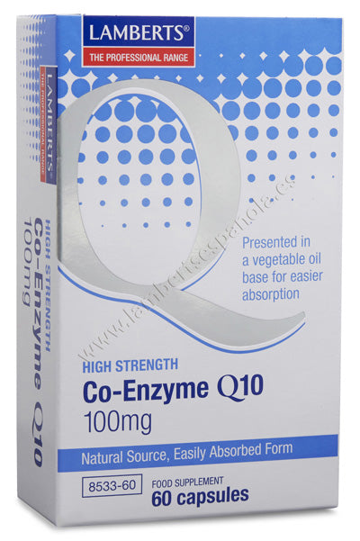 Co-Enzima Q10 100 mg, Ubiquinona o CoQ10 con 60 cápsulas