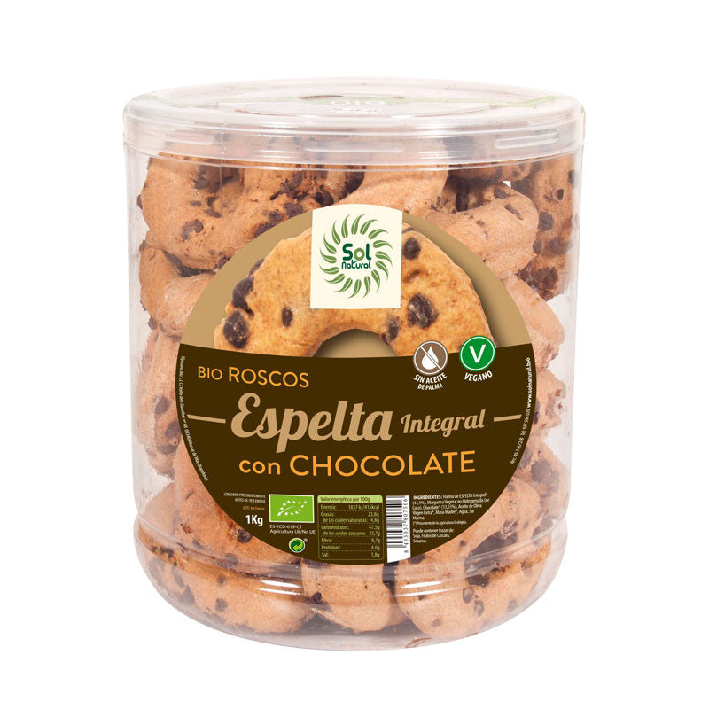 Rosquillas de Espelta Integral con Chocolate Bio 1Kg Sol Natural