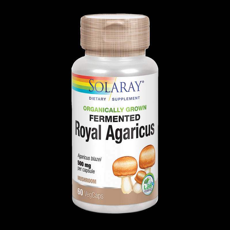 Royal Agaricus (Champiñon del sol) 500 mg-60 VegCaps. Sin gluten, Apto para veganos.