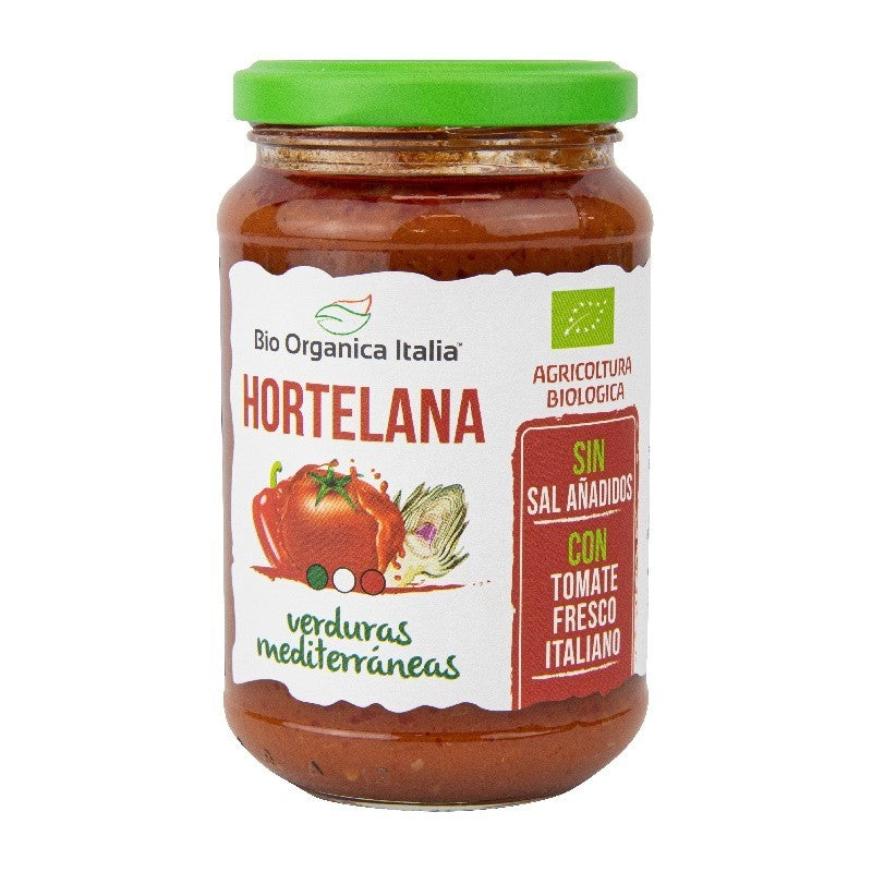Salsa de tomate hortelana con verduras mediterraneas Bio 325ml Organica Italia