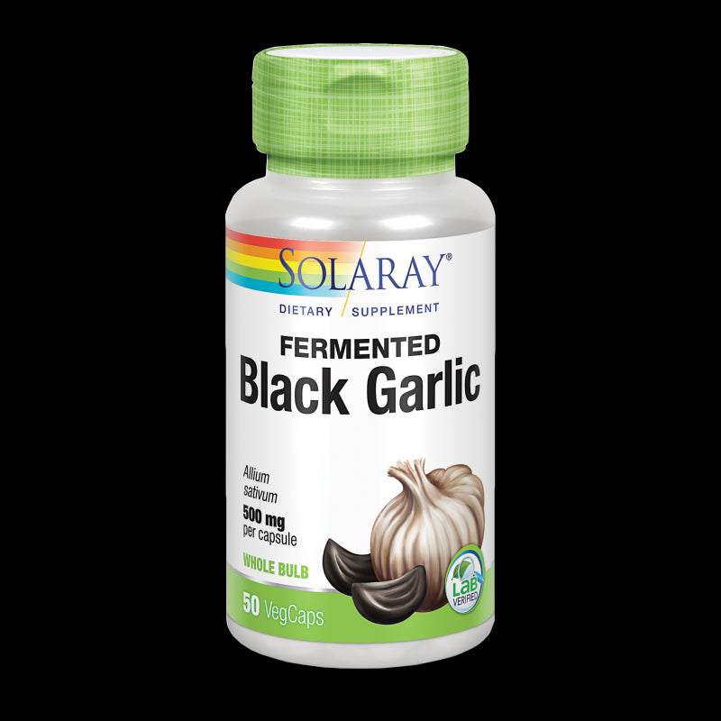 Black Garlic Bulb 500 mg- 50 VegCaps. Apto para veganos