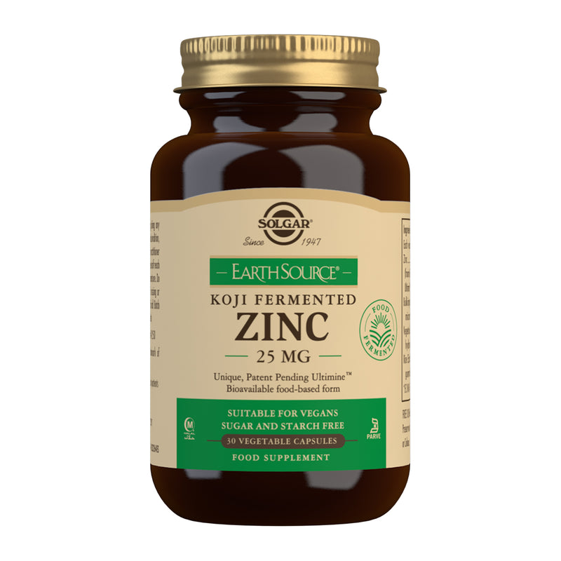 Earth Source® Koji Zinc 25 mg (zinc fermentado) - 30 Cápsulas vegetales