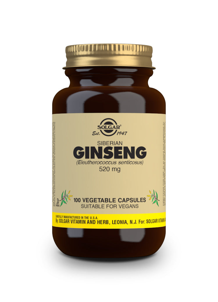 Ginseng Siberiano 520 mg (Eleutherococcus senticosus) - 100 cápsulas vegetales