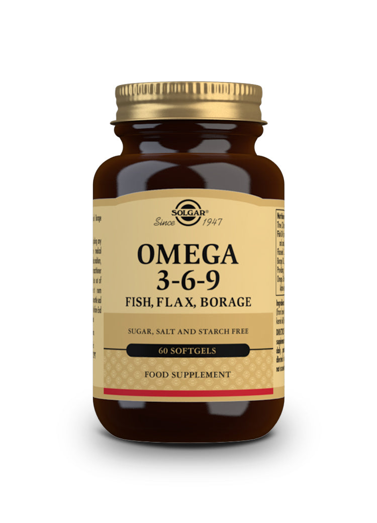 Omega 3-6-9 (Pescado, Lino y Borraja) - 60 Cápsulas blandas - Solgar