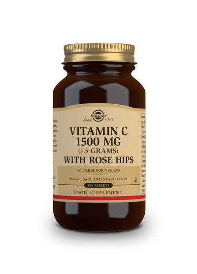 Rose Hips C 1500 mg Vitamina C con escaramujo - 180 Comprimidos