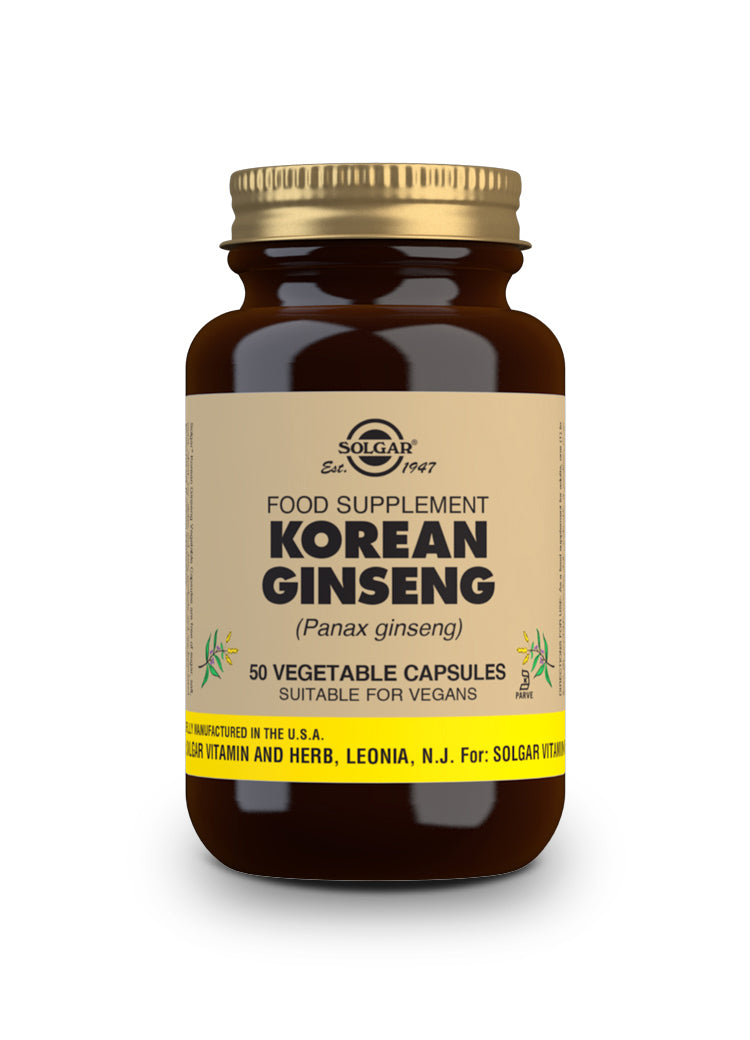 Ginseng Coreano Extracto de Raíz (Panax ginseng) - 50 Cápsulas vegetales