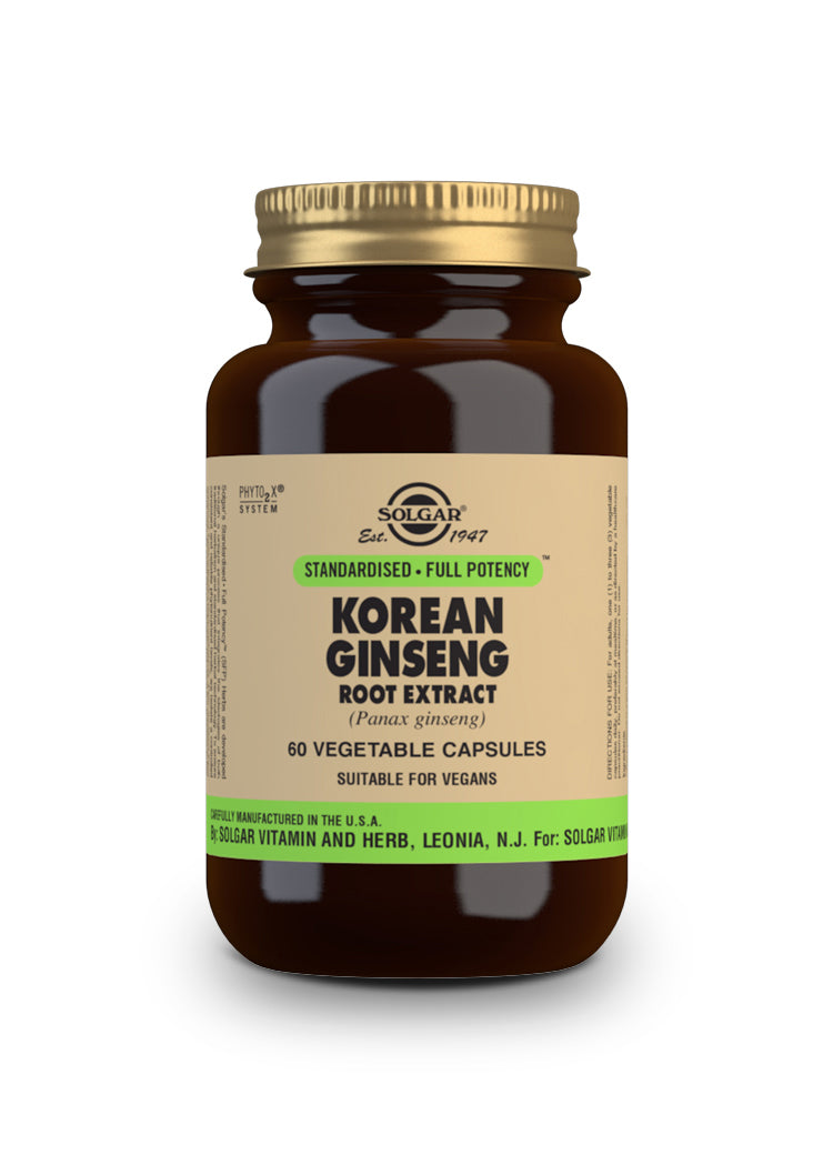 Ginseng Coreano Extracto de Raíz (Panax ginseng) - 60 Cápsulas vegetales