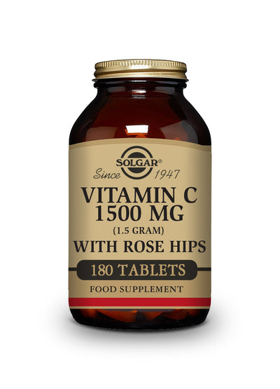 Rose Hips C 1500 mg Vitamina C con escaramujo - 180 Comprimidos