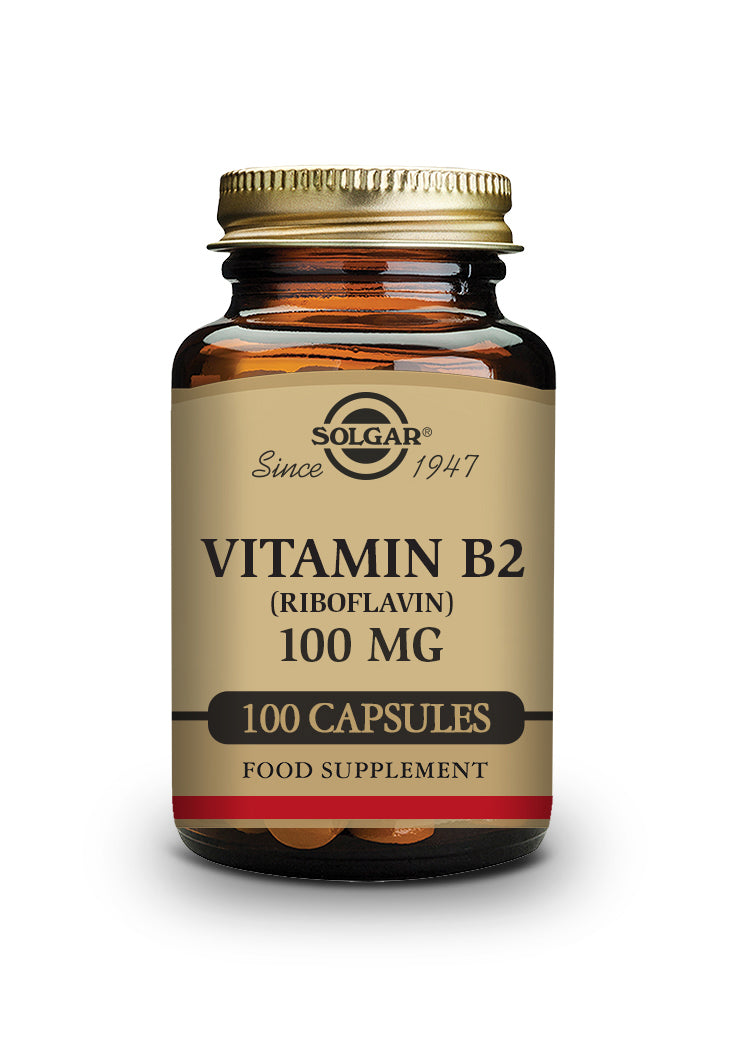 Vitamina B2 100 mg (Riboflavina) - 100 Cápsulas vegetales