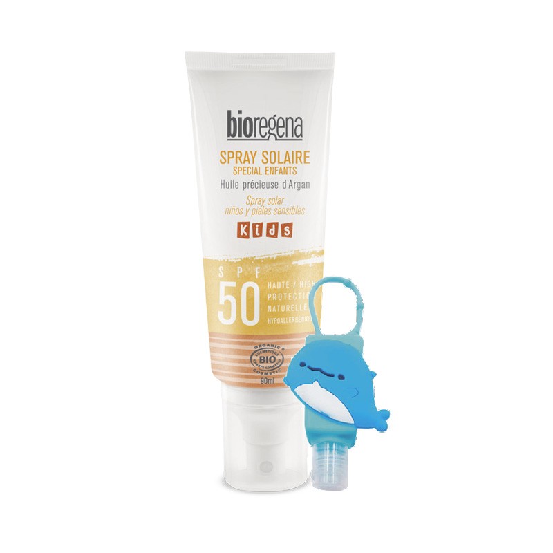 Spray solar spf 50 (niños y pieles sensibles) Bio 90 ml + regalo porta gel Bioregena