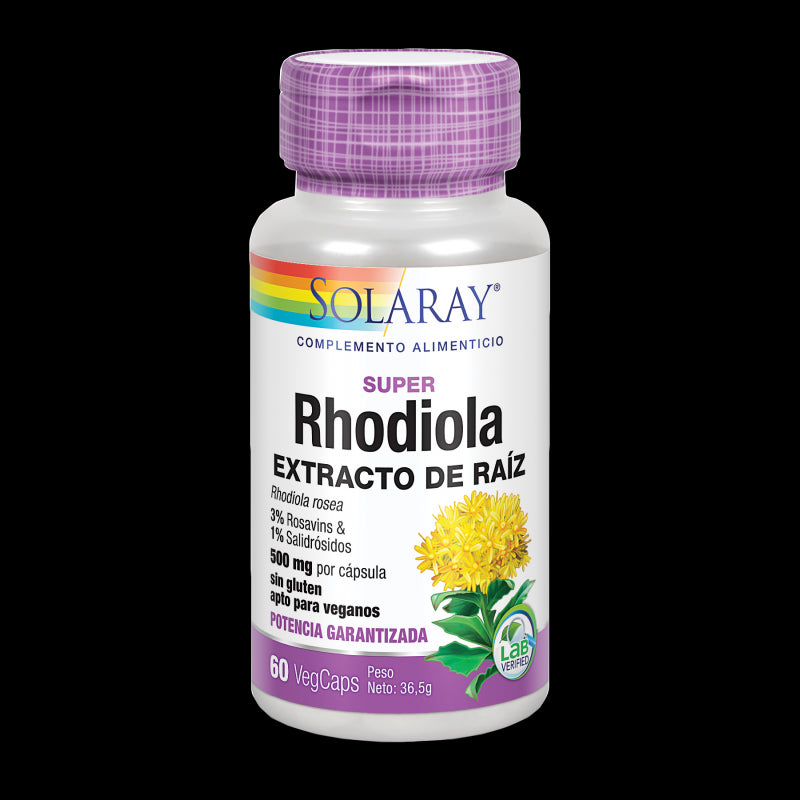 Super Rhodiola-60 VegCaps. Sin gluten. Apto para veganos
