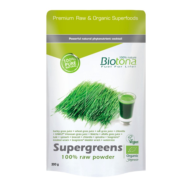 Supergreens powder superfood bio 200g Biotona