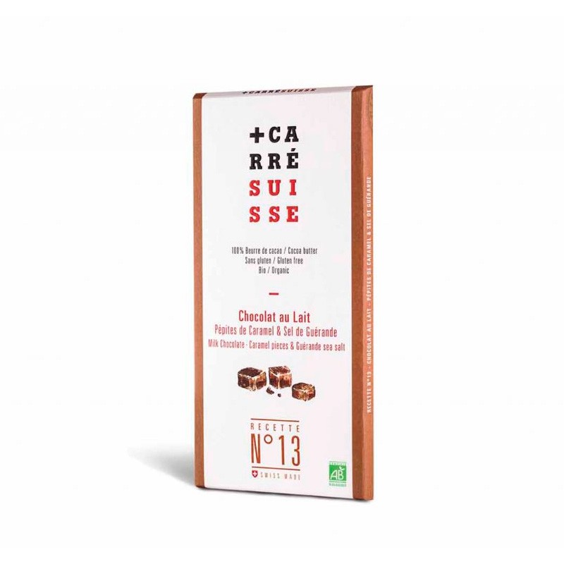 Tableta chocolate leche caramelo sal guerande Bio 100g Carre Suisse