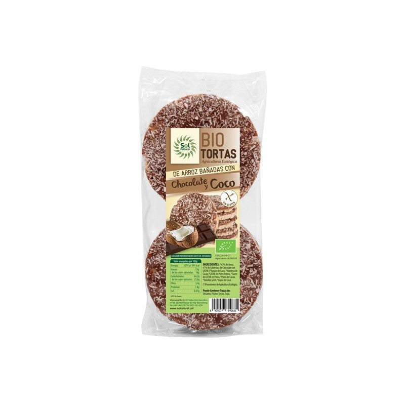 Tortitas de arroz chocolate y coco bio 100g Sol Natural