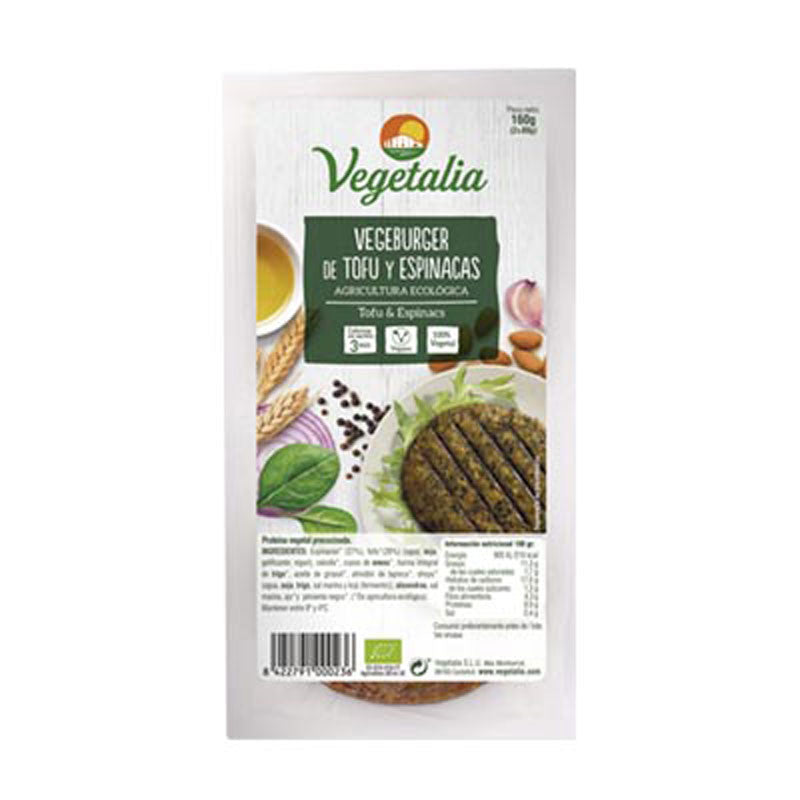 Vegeburguer de tofu y espinacas bio 160 g Vegetalia