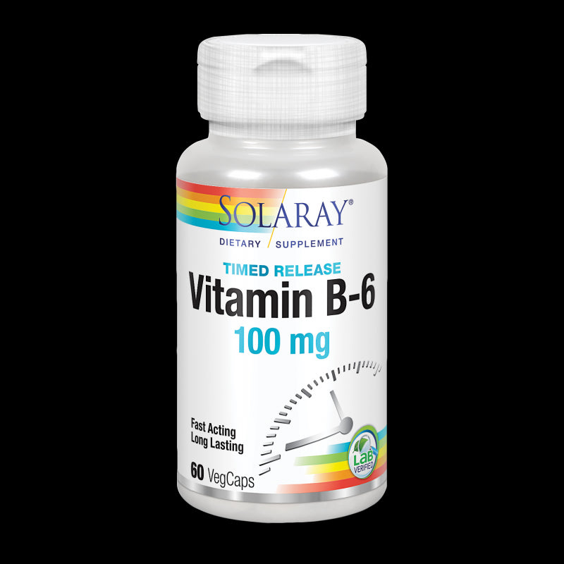 Vitamin B-6 100 mg- 60 VegCaps acción retardada. Apto para veganos