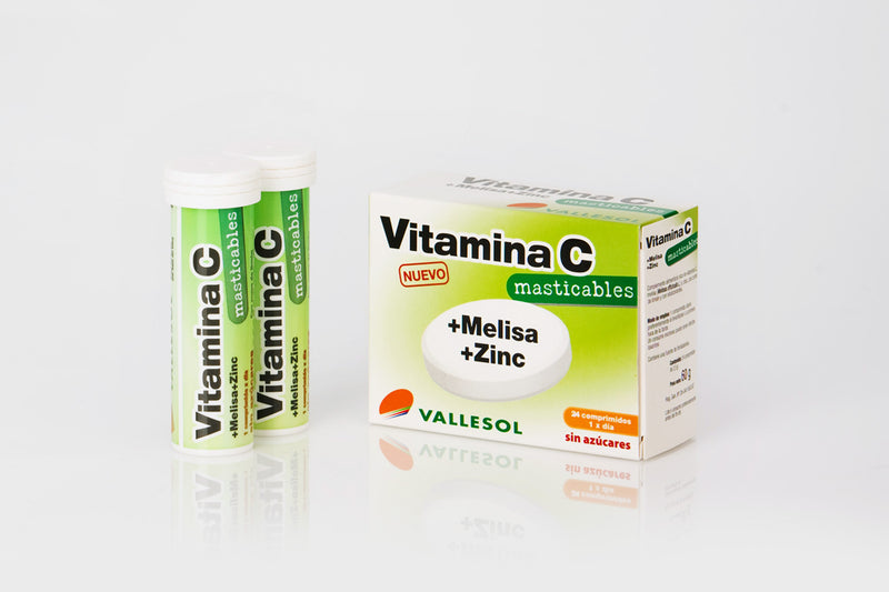 Vitamina C + melisa + Zn masticables caja de 12 unidades Vallesol