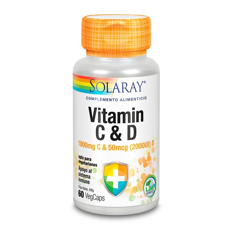 Vitamina C (1000 mg) & D3 (2.000 UI) 60 vcaps Solaray
