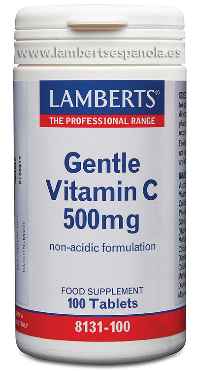 Vitamina C 500 mg en forma suave, no ácida