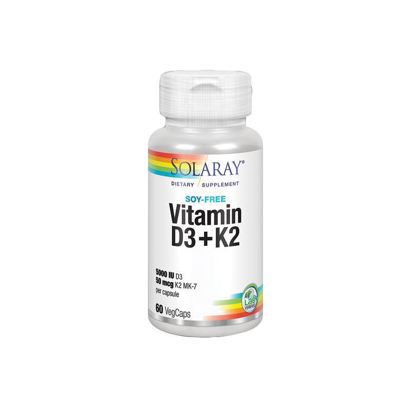 Vitamina D3 & K2 (MK7) 60vcaps Solaray