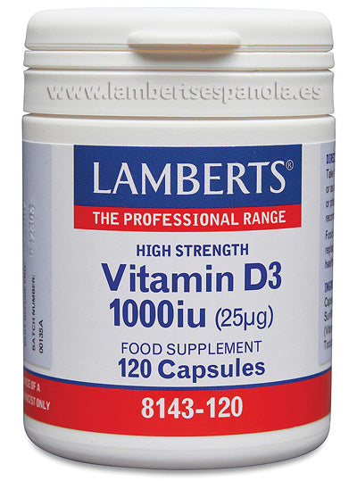 Vitamina D como D3, 1000 UI (25 mcg) 120 cápsulas