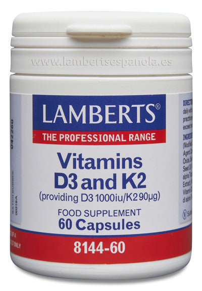 Vitamina D3 1000 UI y Vitamina K2 90 mcg en cápsulas