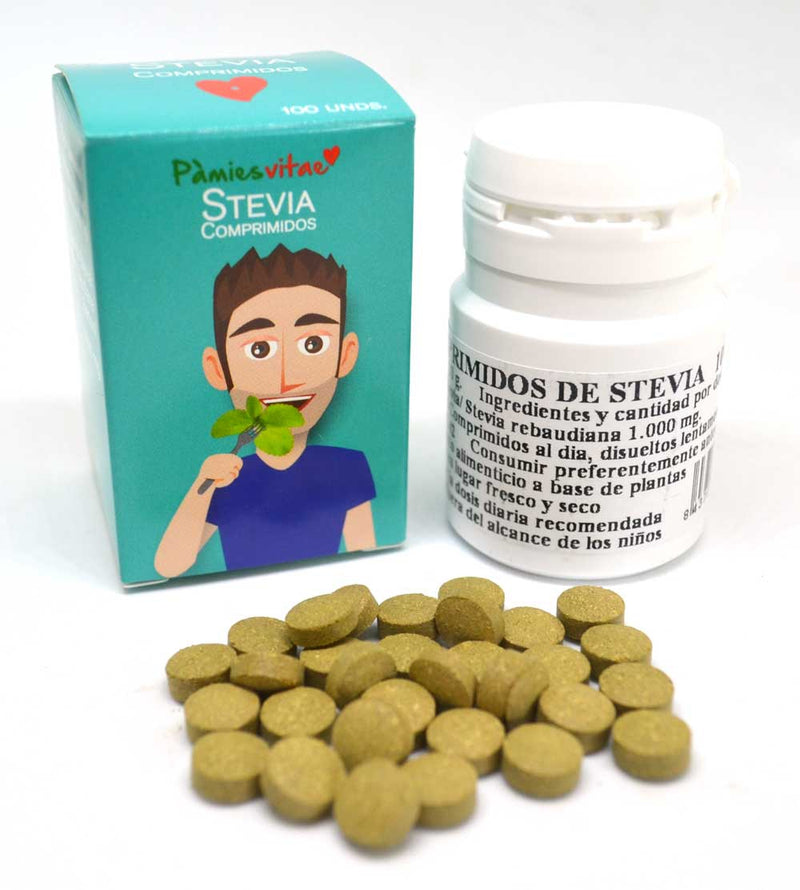 Comprimidos de hoja de Stevia (100 und.) - PAMIES - masquedietasonline.com 