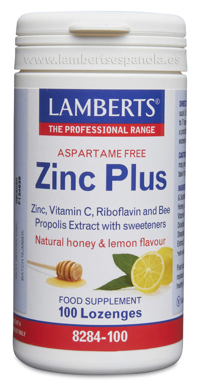 Zinc Plus con Vitamina C, Propóleo de abejas, Riboflavina y Miel